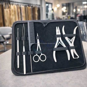 Kit d'outils de pose d'extensions capillaires en acier inoxydable 6 pièces à prix d'usine – Pince de retrait I-Link, aiguille à micro-anneaux, crochet de traction - Product Image 6