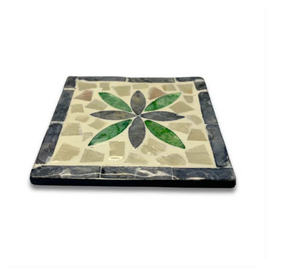 Mother Of Pearl Jewelry With Floral Coasters Sets Inlay Lid Handmade Seashell Decorative Storage Organizer <b>For</b> Vanity <b>Home</b> Decor - Product Image 3