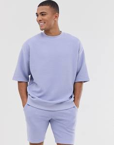 Verano 100% algodón pesado 300g camiseta lisa conjunto de pantalones cortos de alta calidad 2 piezas pantalones cortos deportivos personalizados de talla grande ecológicos - Product Image 3