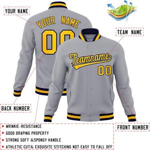 Chaqueta universitaria de moda con parches bordados personalizados Mezcla de lana Cuerpo Mangas de contraste Béisbol College Letterman Jacket OEM - Product Image 6