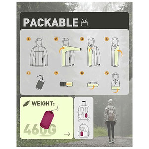 Chubasquero impermeable para adultos, chaqueta de lluvia para hombres, a prueba de viento, para exteriores, para motociclistas, viajes, ocasiones de lluvia - Product Image 6