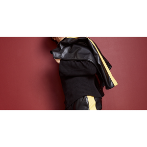 Pantaloni da Motociclista in Ecopelle Nera da Uomo Royalty Maluma Taglia 36 con Logo Personalizzabile, Striscia Laterale Dritta e Cerniere Colorate - Product Image 2