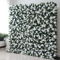 Panneau mural de fleurs artificielles, toile de fond florale pour mariage, fleurs artificielles, fond photo pour cérémonie, réception, décoration d'événements