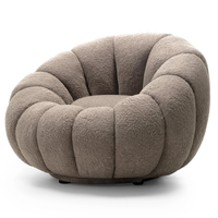 Fauteuil de salon moderne en forme de citrouille avec repose-pieds, chaise d'appoint confortable à base dissimulée pour salon et appartement - Vente en gros
