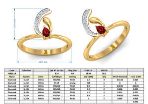 Bague minimaliste en laiton grenat plaqué or 18 carats avec zircon ondulé, vente en gros pour femmes - Product Image 4