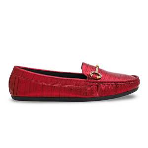 Mocassin tendance en toile bordeaux WN4304 - Product Image 3