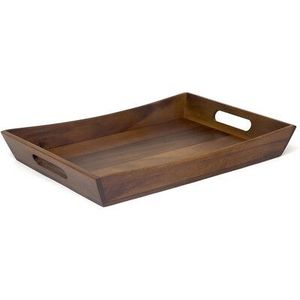 Bandeja de madera para servir con asas |   Bandeja Decorativa Ecológica de Madera para Aperitivos, Café y Desayuno - Product Image 6