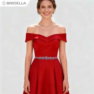 Bridella bs165r Màu Đỏ Rhinestone điều chỉnh phù hợp với vành đai đám cưới cho đám cưới proms & sự kiện chính thức - Product Image 2