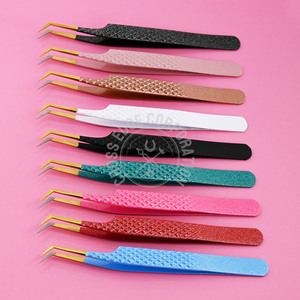 Hot Selling Nano Grip Fiber Tip Lash Tweezers 45° Volume Eyelash Extension Tweezer Set Strong Hold <b>Precision</b> <b>Tool</b> - Product Image 2