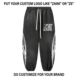 ZAINI 420 GSM Cotton Polyester <b>Fleece</b> Black <b>Men's</b> Lightweight <b>Jogger</b> Pant Eco-Friendly Quick Dry Breathable Pleated Front - Product Image 1