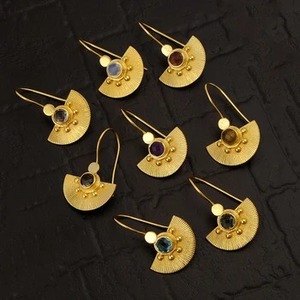 Pendientes chapados en oro de Onyx Trend para mujer, joyería de latón decente hecha a mano con pendientes colgantes de piedras preciosas naturales - Product Image 6