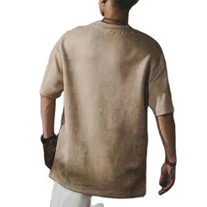 T-shirts pour hommes à col rond et manches courtes, 100% coton peigné, coupe ample, écologiques, livraison rapide, personnalisables, vente en gros de haute qualité - Product Image 3