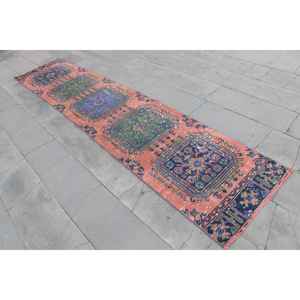 2.2x11 ft Vintage Turkish Rug, <b>Runner</b> Rug, <b>Red</b> Wool Rug - Product Image 2