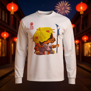 Year of the Tiger Chinese Zodiac Animal Horoscope <b>Red</b> Seal Tank <b>Top</b> <b>Long</b> <b>Sleeve</b> T-Shirt-Promotional Product - Product Image 3