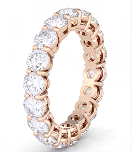 Bague d'éternité en diamant, coupe princesse, bijoux fins classiques, bague de fiançailles - Product Image 4