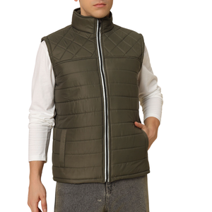 Men's Custom Logo New Design Breathable Quilted Puffer Vest - Hot Sale Sleeveless Down Jacket Warm Winter Style Wholesale - Product Image 5