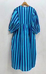 Haute sur demande A-ligne été décontracté coton imprimé robe mi-longue pour les promenades en soirée élégant et confortable - Product Image 4