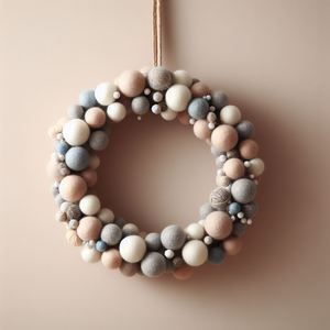 Handmade Artisan-Crafted <b>Felt</b> Ball Wreath Sustainable and Stylish Seasonal Decor - Product Image 6