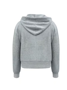 เสื้อฮู้ดครอปสีเทาแบบยูนิเซ็กซ์ ผ้าฝ้าย 100% เฟรนช์เทอร์รี่ ทรงปกติ สวมใส่สบายๆ สำหรับฤดูใบไม้ร่วง มีกระเป๋า - Product Image 2
