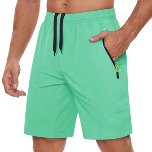 Shorts de jogging décontractés pour hommes, 100 % coton, personnalisables avec logo, pour l'entraînement sportif, vert clair, été, vente en gros, 2026 - Product Image 1