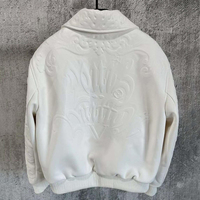 Blouson Bomber Homme Personnalisé avec Manches en Cuir Véritable et Broderie Chenille Style Universitaire Letterman