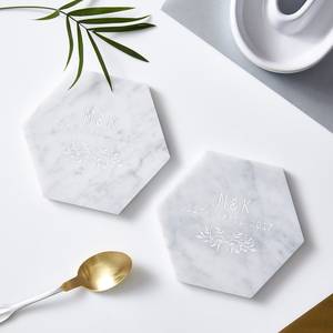 <b>Personalised</b> Botanical Marble <b>Coaster</b> Custom Engraved <b>Coaster</b> Unique Gift For Home - Product Image 3