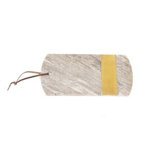 Tabla de cortar con incrustaciones de metal y mármol, utensilios de cocina al por mayor, tabla de charcutería con mango, vajilla, tabla de servir de mármol y madera - Product Image 6