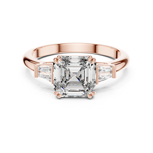 แหวนหมั้นเพชรแล็บโกรนสีเขียวมรกตทองคำ 14K |   เพชรที่เพาะเลี้ยงใหม่ - Product Image 3