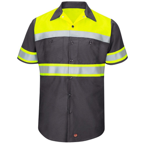 Camisa DE SEGURIDAD Hi Vis de alta calidad, ropa de trabajo de algodón amarillo fluorescente, ingeniero de construcción, camisas de manga larga de seguridad Hi Vis - Product Image 2