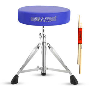 5 Core Drum Throne 3 Thick Padded Memory Foam Comfortable Drummer <b>Stool</b> 200Lb Capacity Adjustable - Product Image 1