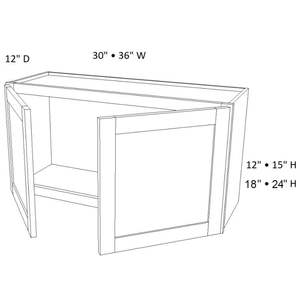 <b>Slim</b> Shaker Ebony 36-Inch Wide Wall Bridge <b>Cabinet</b> 15-Inch High and 12-Inch Deep Kitchen Storage - Product Image 2