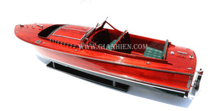 Gia Nhien Fabricant Approuvé Conception Personnalisée Basse quantité minimale de commande EN BOIS Ditchburn Viking-BLANCHE PERLE PEINTE-BATEAU DE VITESSE EN BOIS - Product Image 2