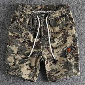 OEM personalizado 100% alta calidad colorido hombres Casual camuflaje lavado Micro estiramiento tejido bolsillo pantalones cortos 65% algodón/35% poliéster - Product Image 3