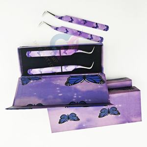 Pince à épiler d'extension de cils incurvés en acier inoxydable de marque privée en forme de papillon - Product Image 6