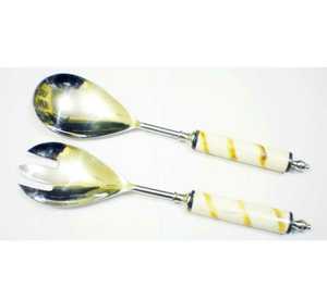 Antique Bone Handle & Stainless Steel <b>Salad</b> <b>Server</b> Set Stainless Steel <b>Salad</b> <b>Server</b> with Elegant Hand Crafted Handles - Product Image 1
