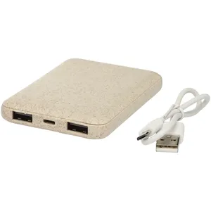 Power Bank Ecologico Promozionale Asama in Paglia di Grano, Gadget Ecosostenibili - Product Image 5