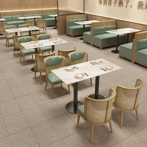 Muebles de cafetería hechos a medida restaurante de comida rápida café verde cabina asientos modernos - Product Image 3