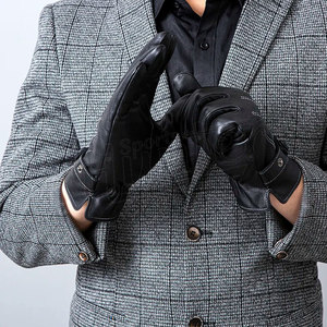 Gants en cuir tendance pour hommes et femmes, gants luxueux, cuir véritable doux, gants d'hiver super confortables - Product Image 4