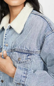 Veste en jean décontractée à manches longues pour femme OEM, respirante, chaude, élégante, personnalisée avec un rembourrage en coton, dernier design à prix avantageux - Product Image 5