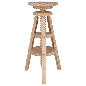 WELL HOME Tabouret pivotant en bois non verni 29x29x90 cm Tabouret de bar - Product Image 4