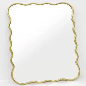High Quality Modern <b>Gold</b> Metal Wall <b>Mirror</b> Oval Pattern for Home and Interior <b>Bathroom</b> Decor by Indian Supplier - Product Image 1