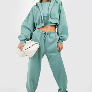 Ensemble de survêtement pour femme en deux pièces, hiver, uni, tendance, respirant, imperméable, confortable, avec boutons en dentelle, logo imprimé personnalisé - Product Image 3