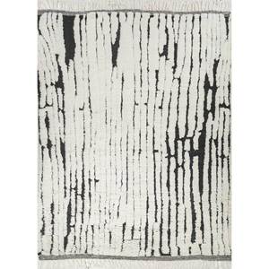 Tapis en laine noué à la main Zuri Ivory, motif abstrait rectangulaire, tapis de salon pour la décoration de la maison et du couloir - Modèle SKWL-734 - Product Image 1
