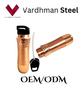Termo de Cobre de 1 Litro de Diseño Exclusivo, Fabricado con Acero Inoxidable Curvado de Perfección, Revitaliza el Agua para el Bienestar - Product Image 4
