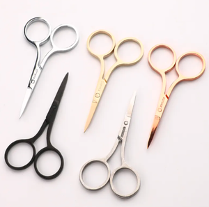 Tijeras de belleza vintage de acero inoxidable con punta afilada y mango de cerámica para vello facial, manicura, uñas, bigote, orejas y cutículas - Product Image 5