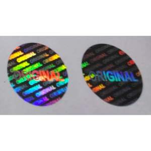 Étiquettes personnalisées en polyester holographique argenté SPICK GLOBAL, autocollantes, résistantes à l'eau, impression UV, surface laminée avec code-barres - Product Image 2