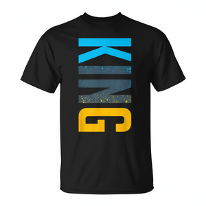 T-Shirt Coordinata King Gamma Blue Streetwear con Design Verticale Promozionale - Product Image 2