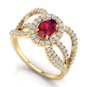 Anillo Solitario de Diamante con Certificado GRA de Plata de Ley 925 de Diseño Personalizado REYES, Corte Ovalado, Gema de Rubí de 0.75 Quilates, Joyería Fina - Product Image 2