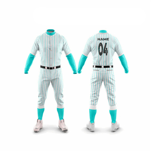 Nuevas camisetas de béisbol personalizadas con estampado de transferencia de calor para adultos, uniforme de béisbol para hombre, Kit de camiseta de softbol de manga larga a rayas, botones 100% - Product Image 3
