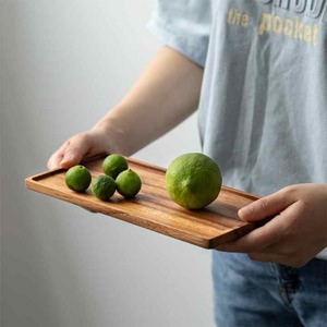 ถาดเสิร์ฟชาและกาแฟทำจากไม้อะคาเซียที่ทันสมัยสำหรับเก็บของในห้องครัวหรือห้องน้ำ - Product Image 4